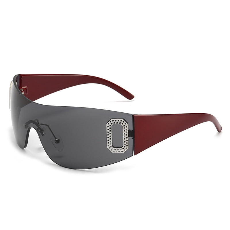 Wholesale of New Y2K Letter Integrated Sunshade PC Sunglasses